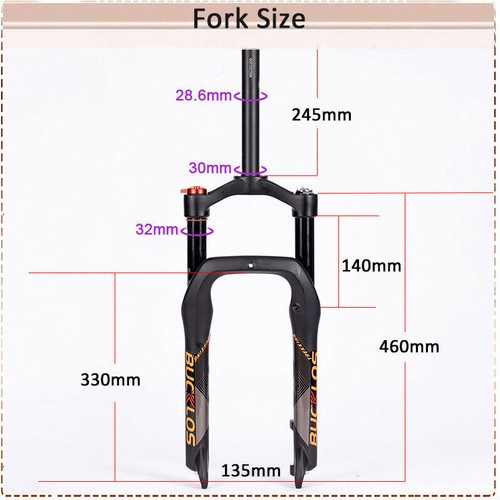 BUCKLOS 20*4.0" MTB Air Suspension Fat Fork Beach/Snow/Electric/XC Bike Forks - Picture 13 of 14