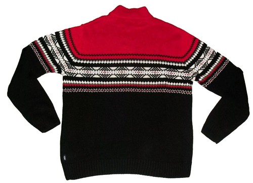 Chaps $80 Mens Red Black Grey White Button Collared Sweater sz. Large New - Picture 4 of 4
