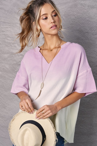 La Miel Horizons Crinkled Gauze Top - Picture 10 of 18