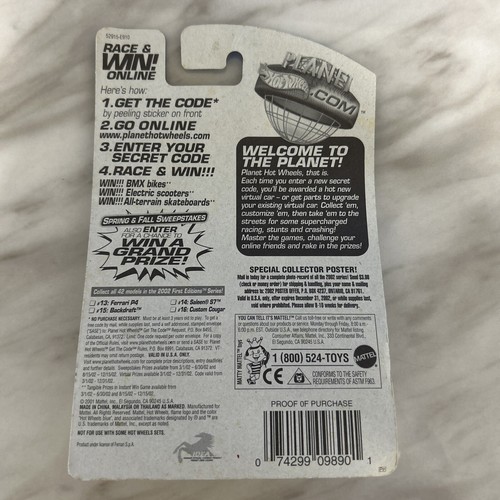 J10-54 HOT WHEELS -FERRARI P4 - 2002 - #025 - RED - NIB - Picture 2 of 3