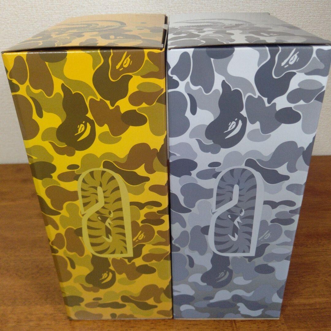 MEDICOM TOY - BE@RBRICK BAPE CAMO SHARK 100％ 400％ GOLD MEDICOM TOY BE@RBRICK BAPE CAMO SHARK GOLD SILVER100% 400