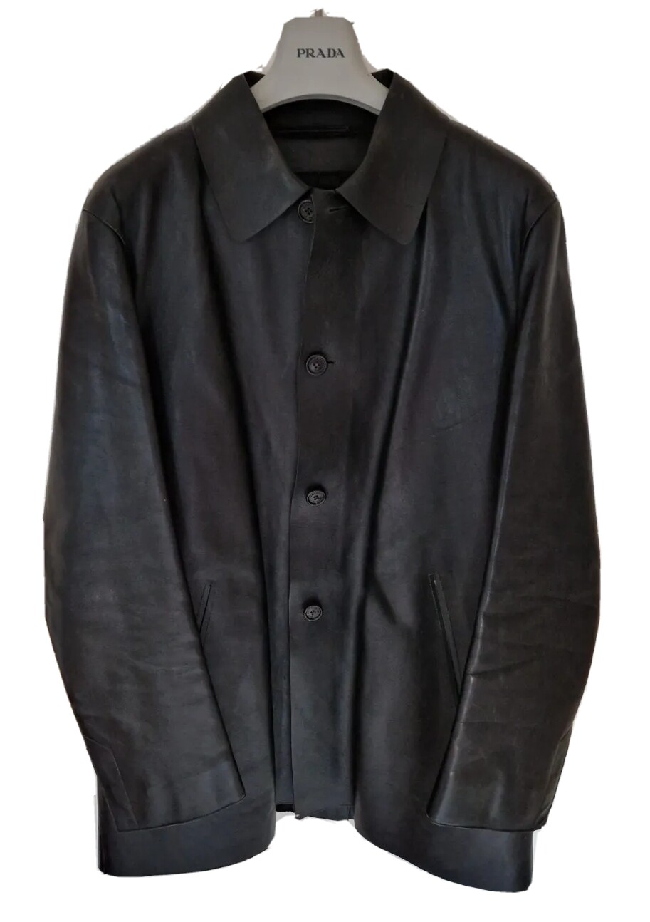 ALTRA Giacca cappotto pelle uomo PRADA MILANO taglia EU50 UK40 medio grande. Prezzo consigliato £ 5.475