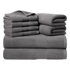 8-Piece Towel Set Bath Towels Hand Towels Face Towels 100 Cotton Super Soft