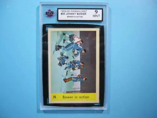 1959/60 PARKHURST NHL HOCKEY CARD #25 JOHNNY BOWER IA KSA 9 MINT 59/60 PARKIE