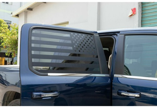 Cubierta adhesiva de vidrio triangular trasera de PVC negra para Dodge Ram 1500 2018-22 - Imagen 4 de 9