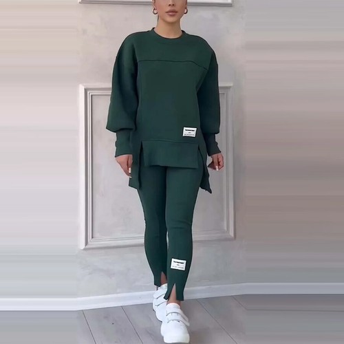 2Pcs Women Tracksuit Sweatshirt Tops Pants Split Set Casual Loungewear Plus Size - Picture 15 of 18