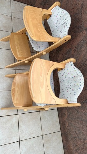 2x Geuther Hochstuhl Swing Holz Hell mit allem Zubehör, Top Zustand - Bild 2 von 6