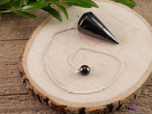 SHUNGITE Crystal Pendulum - Divination, Metaphysical, EMF Protection, E1413 - Picture 2 of 9