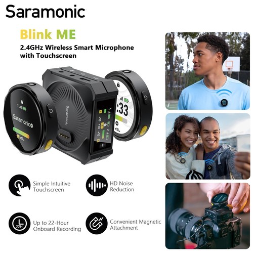 Saramonic BlinkMe B2 Wireless Smart Microphone Touch-Screen Video Recording Mic - Afbeelding 1 van 7