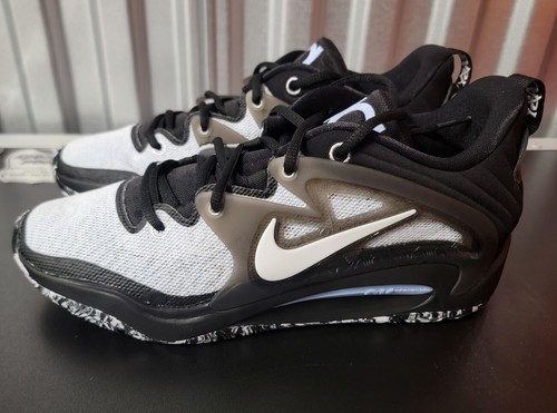 Scarpe da basket Nike KD 15 bianche e nere da uomo taglia 10,5 DC1975-101 Brooklyn - Foto 8 di 10