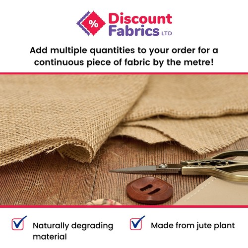 Natural hessian jute sack fabric SOLD PER 5 METRES 40"w upholstery garden use - Picture 7 of 7