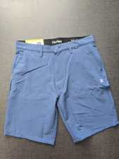 NWT Hurley Mens Hybrid Walkshort Blue Size 32 Inseam 9"