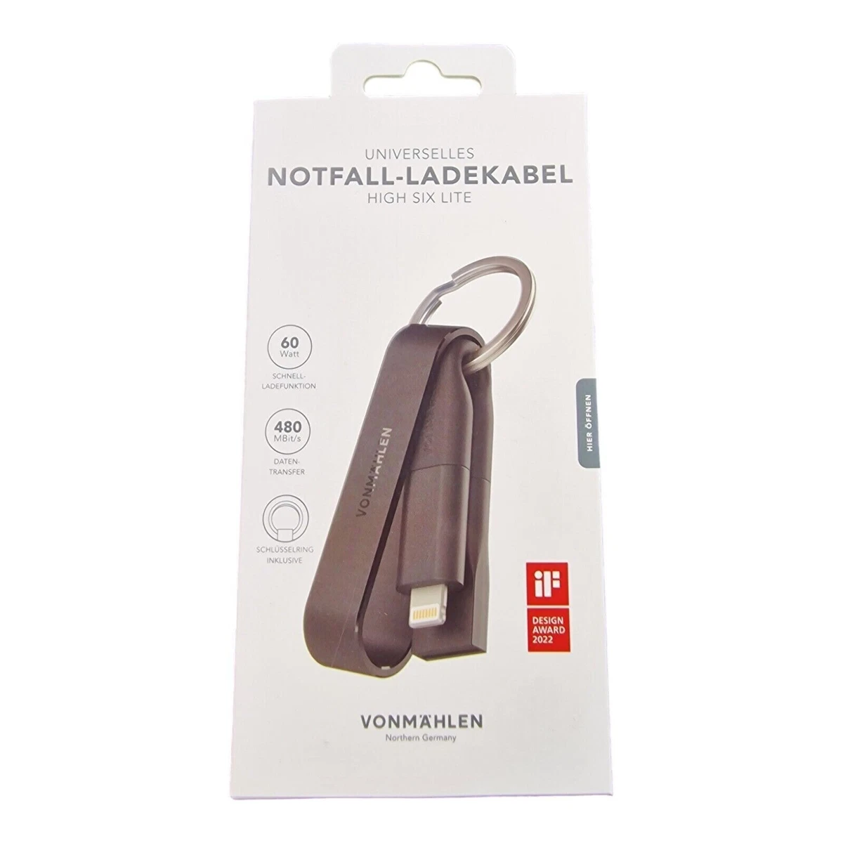 VONMÄHLEN/High Six 6-in-1 Ladekabel/ USB-C, USB-A/Micro-USB/ Handy 