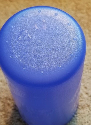 Juego de 6 vasos Tupperware 2 Jazzy Celebration 14 OZ geo-repujado azul - Imagen 3 de 10