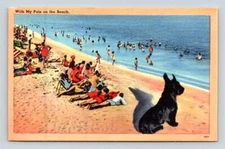 With My Pals on the Beach, Scottie Dog Postcard