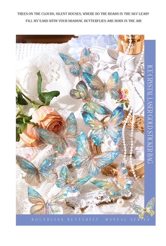 20pcs Transparent Sticker Image Butterflies Resin Mold Epoxy Acetate Holographic - Picture 10 of 26
