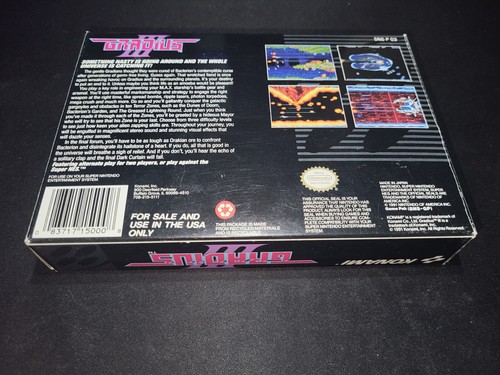 Gradius III 3 Authentic Super Nintendo SNES NRMT condition COMPLETE n box! - Picture 2 of 9