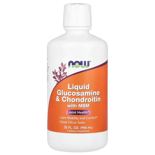NOW Foods, Liquid Glucosamine & Chondroitin with MSM, Citrus, 32 fl oz (946 ml) - Picture 2 of 3