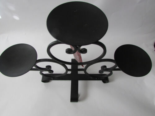 3 Tier Candle Holder Stand Decorative Wrought Iron Black Metal NWT - Picture 3 of 9