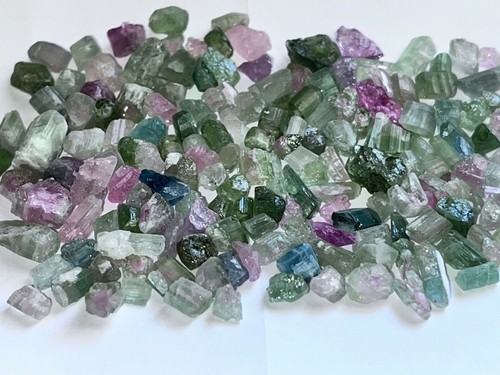 Beautiful Tourmaline Mix Natural Raw Rough amazing 44 ct lot!! Pak Gems Pink Gre - Picture 7 of 10
