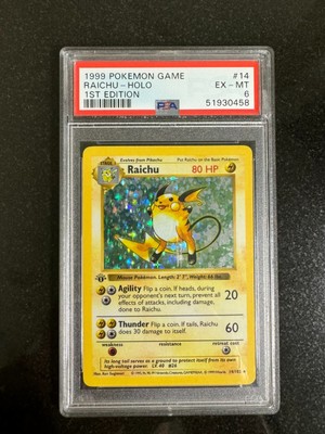 POKEMON BASE SET 1ST EDITION #14 RAICHU HOLO PSA 6 | eBay