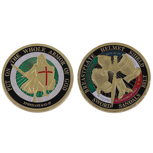 1PC Put On the Whole Armor Of God Commemorative Challenge Coin Collection G r.lb 1PC Put On the Whole Armor Of God Commemorative Challenge Coin Collection G r.lb