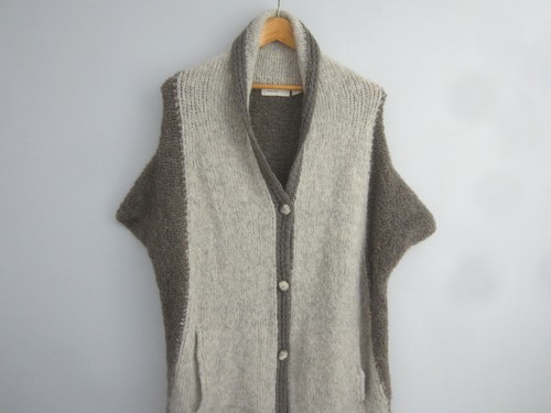 Anthropolgie Sleeping On Snow OS Gray Sweater Vest Cardigan Wool Mohair Blend - Picture 4 of 11