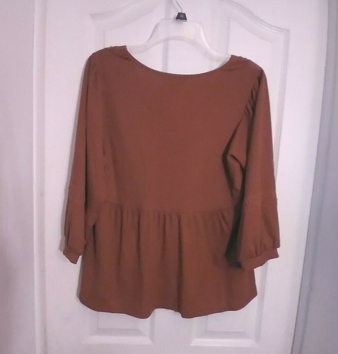 Sharagano New York Rust Boho Top Shirt Size M NWT - Picture 2 of 4