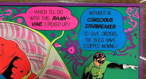 1972 DC Comics GREEN LANTERN / THE FLASH Blacklight Poster Canada Dist ONLY Rare - Picture 3 of 12