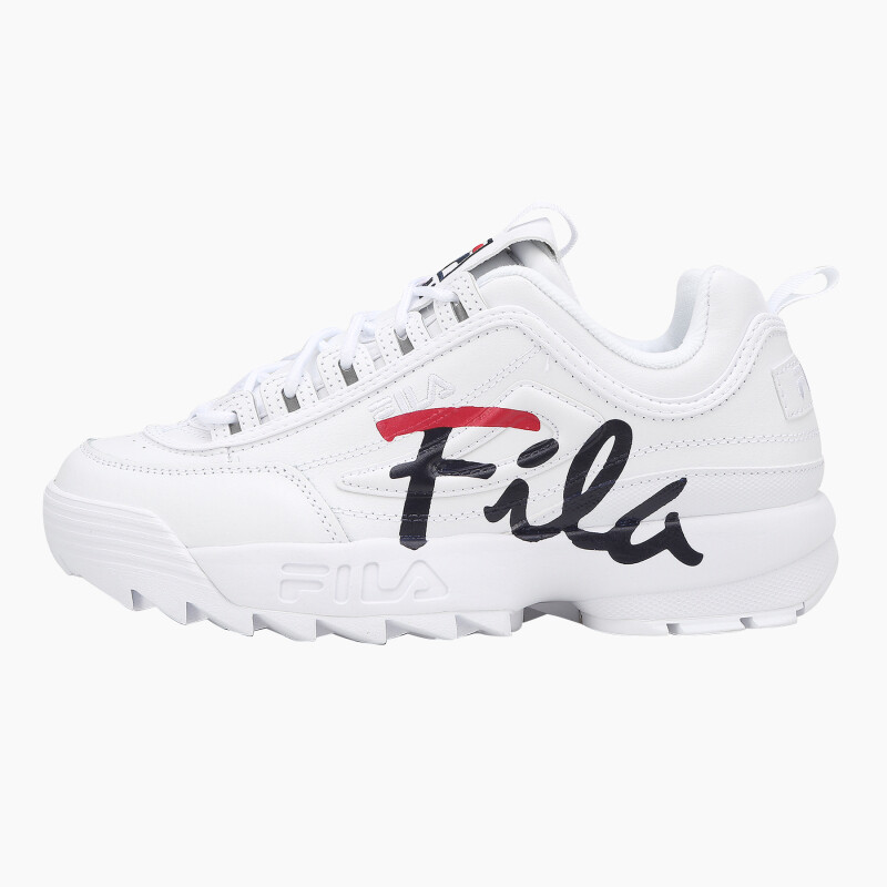 New FILA Mens DISRUPTOR 2 SCRIPT WHITE/ NAVY/ RED FS1HTB1191X US M 7 - 10 TAKSE