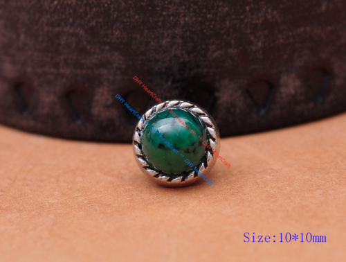 10X 10mm Antique Flower Turquoise Conchos Leather Crafts Bag Wallet Decoration - Picture 70 of 83