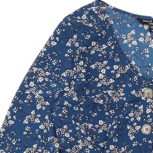 Blusa tunica floreale blu anima coraggiosa, donna, taglia S - Foto 7 di 12
