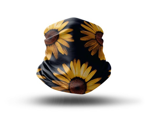 Washable Fabric Face Cover Neck Gaiter Unique Print Sunflowers Design EU Made - Picture 1 of 5