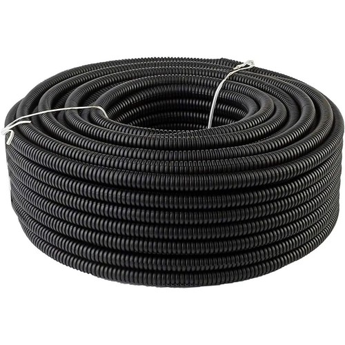 Polyethylene Flexible Split Loom Tubing 1/2" Diameter 25 Feet Long Coil - Black - Picture 1 of 2