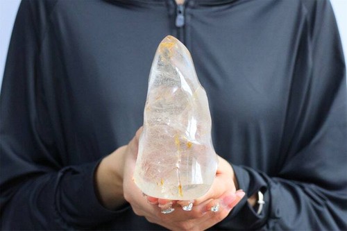 5.1" Natural Clear Quartz Carved Flame,Hand Carved Flame,Reiki Healing Decor - Picture 3 of 9