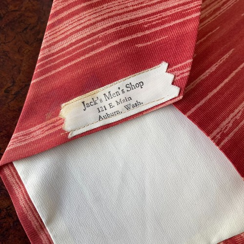 30s Vintage Windsor Red Cream Purple Watercolor Brushstroke Mens Tie 52 x 4.5 - Picture 4 of 4