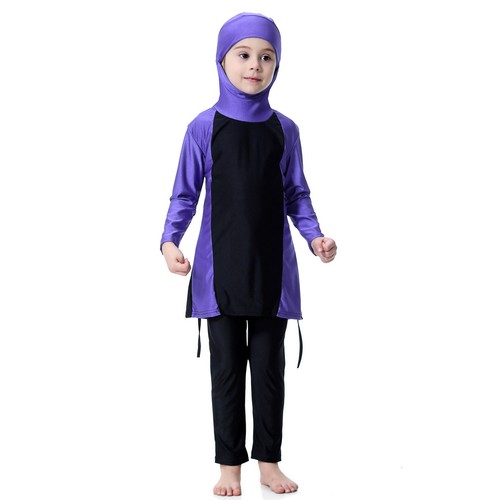 Full Cover Kids Girls Swimwear Muslim Girls Beachwear Modest Burkini Swimsuit - Picture 50 of 54