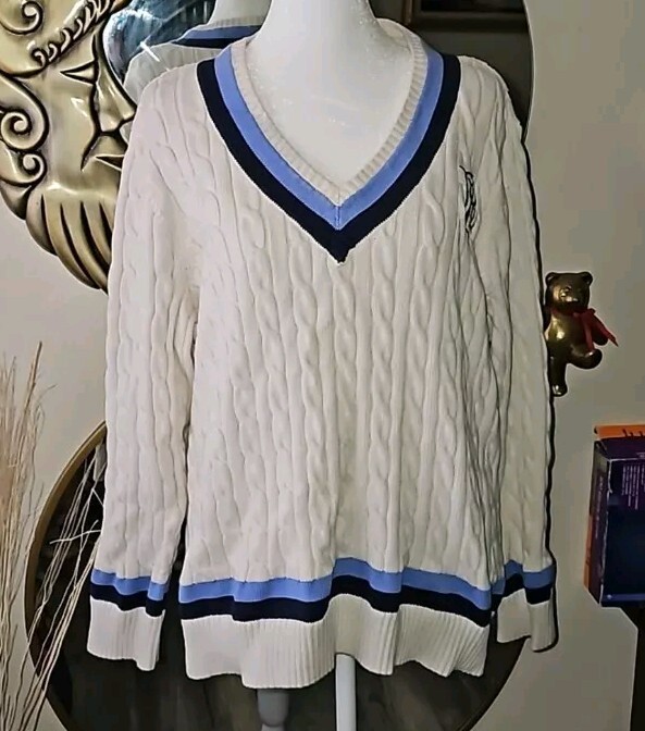 売れ筋商品|||ラルフローレン ニット&セーター アウター レディース Women's Cable-Knit Cotton Cricket Sweater Cream/Navy Stripe Polo Ralph Lauren Women's Cable-Knit Cotton Cricket Sweater