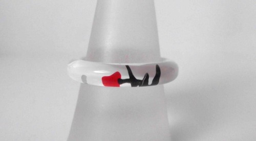 °° Fingerring - Acryl - Kunststoff - versch. Farben und Muster - 19 mm (59) °° - Picture 33 of 49