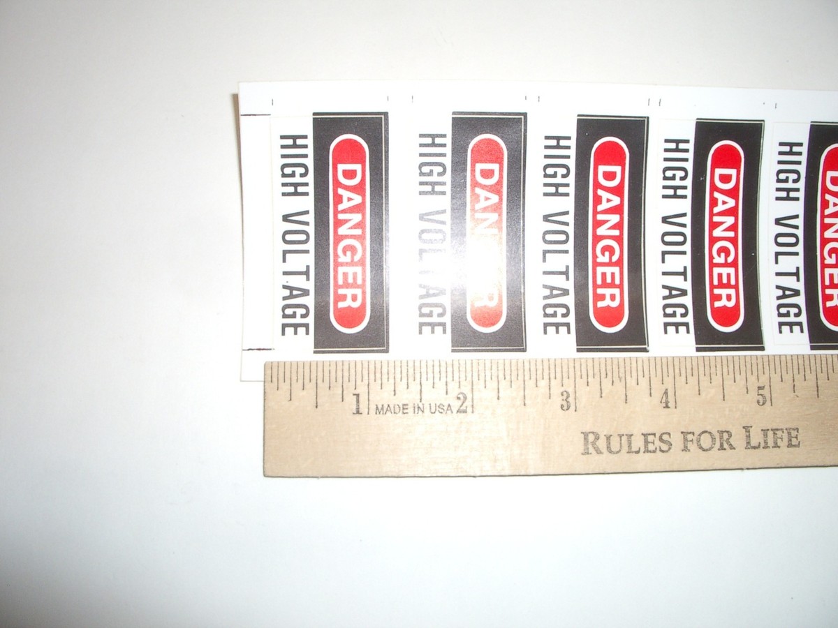 7x DANGER HIGH VOLTAGE DECAL LABEL STICKER 2-1/4