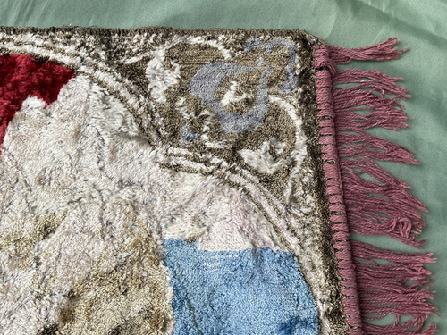 Alfombra Retro Blanco OSO Colgante de Pared con Flecos Kitsch Felpa Terciopelo 100 x 50cm - Imagen 6 de 13