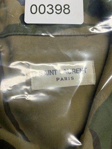Saint Laurent Men Field Jacket Size 48 M Camoflauge Gold Trim Military Coat Hedi - Picture 10 of 10