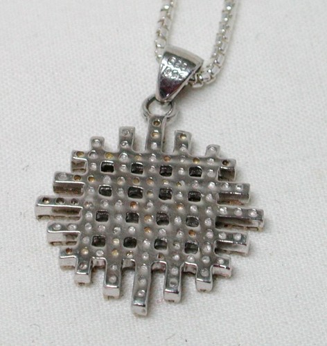 Silver Champagne Diamond Pendant And Chain 22676 - Picture 4 of 8