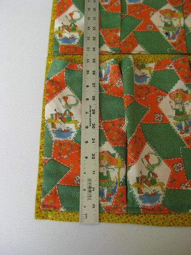 Vintage Holly Hobbie Baumwollstoff Hängeorganizer Mähnen 70er orange grün gelb - Bild 14 von 17