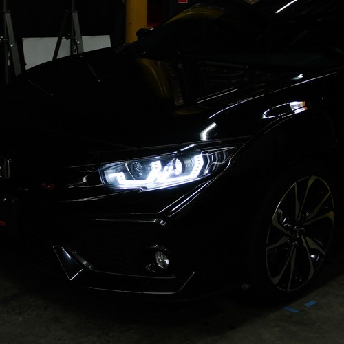 For 2016-2021 Honda Civic Black LED Tube Sequential Signal Projector Headlights - Picture 15 of 15