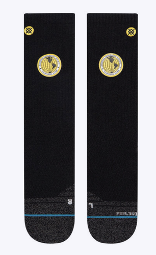 STANCE National Geographic Hike Mid Cushion Black Crew Hiking Socks Mens Sz M L - Picture 2 of 8