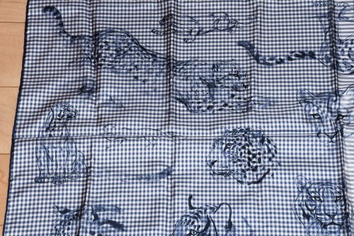 Hermes Scarf Dans l'atelier de Robert Dallet 90 cm silk marine blue jaguar tiger - Picture 5 of 10