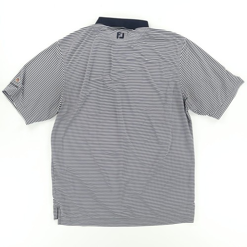 Footjoy Coldstream CC High Stretch Striped Golf Polo Shirt White Men's L - Picture 4 of 7