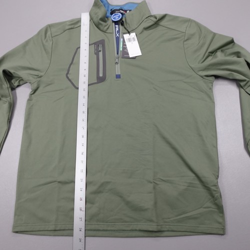Ralph Lauren RLX Golf 1/4 Zip Pullover Jacquard Green Wicking Pocket - Picture 13 of 14