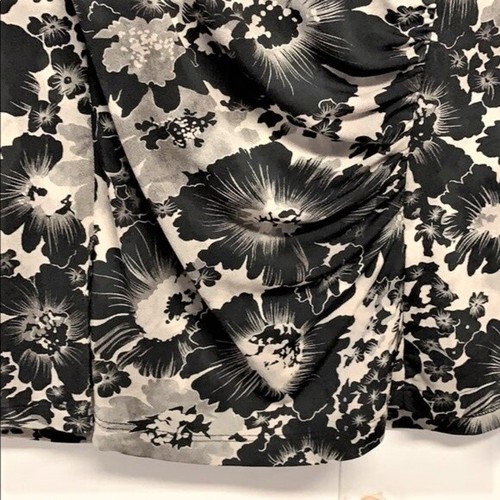 Bay Studio Career White Gray Black Lace Trim Mid Sleeve V Neck Top Size L - Picture 4 of 7